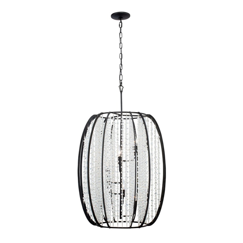 Caesar Six Light Foyer Pendant in Carbon