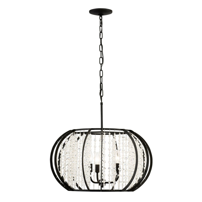 Caesar Three Light Pendant in Carbon