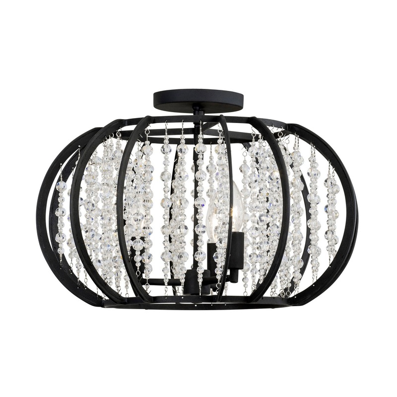 Caesar Three Light Semi-Flush Mount in Carbon