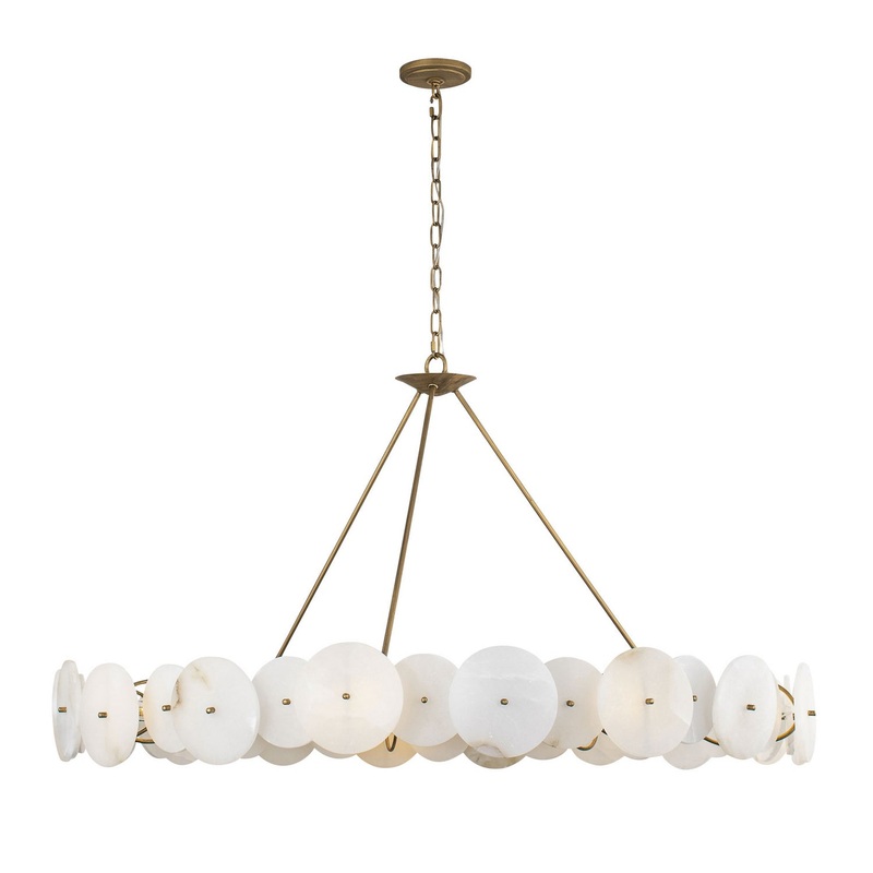 Cosmos Nine Light Chandelier in Havana Gold