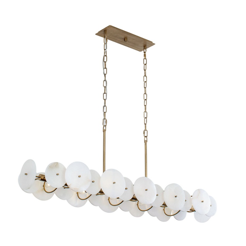 Cosmos Ten Light Linear Pendant in Havana Gold