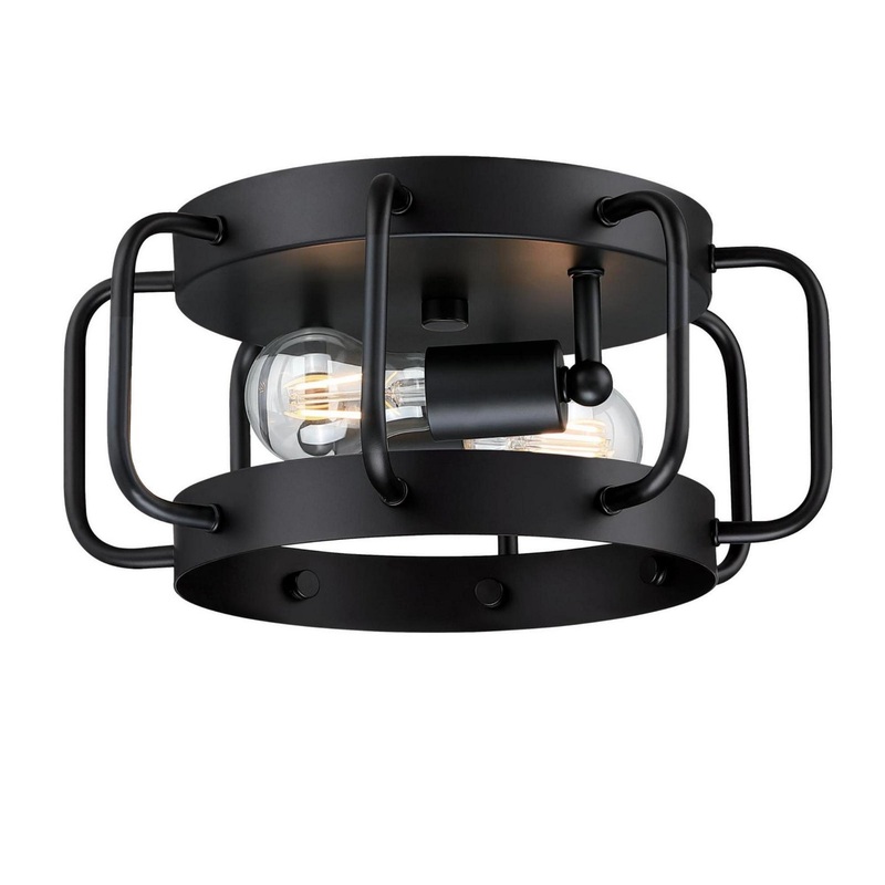 Deptford Two Light Flush Mount in Matte Black
