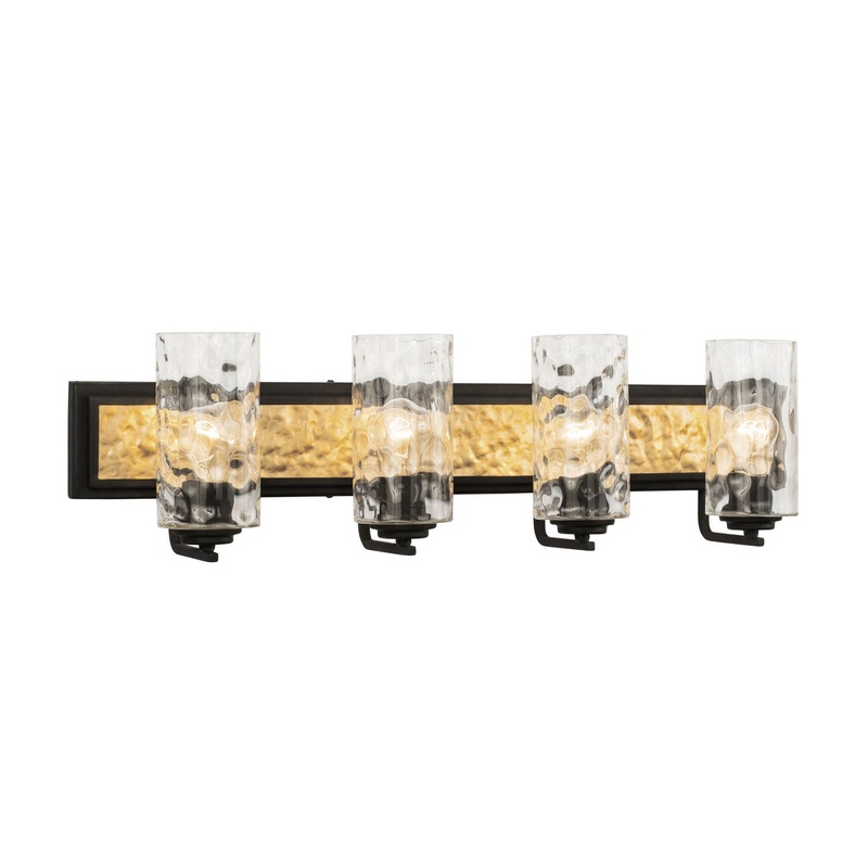 Hammer Time Four Light Bath in Carbon/French Gold