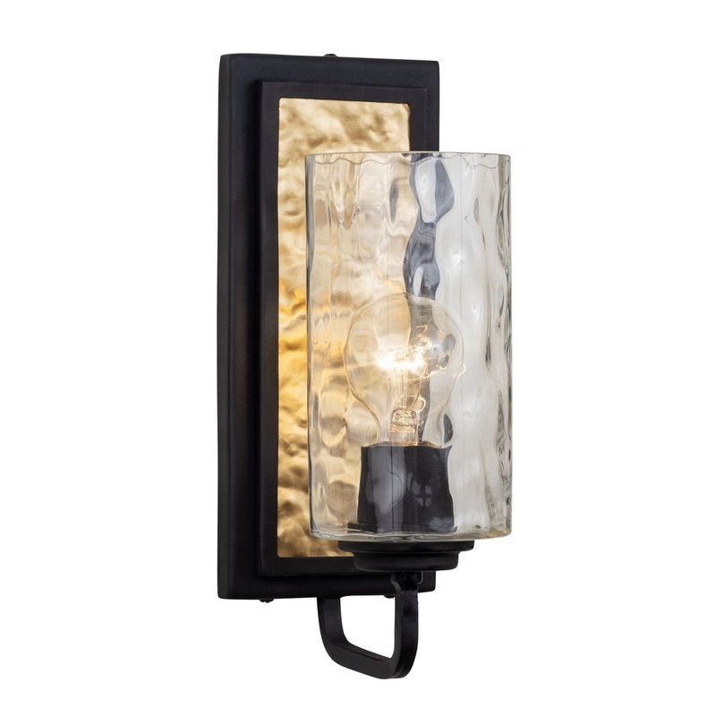 Hammer Time One Light Wall Sconce in Carbon/French Gold
