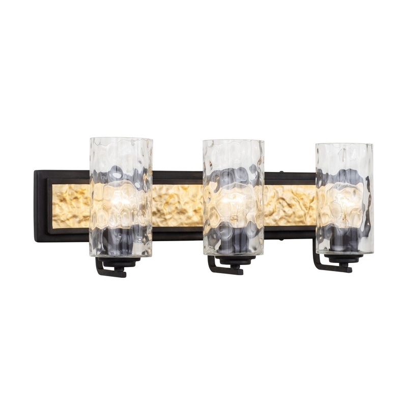 Hammer Time Three Light Bath in Carbon/French Gold