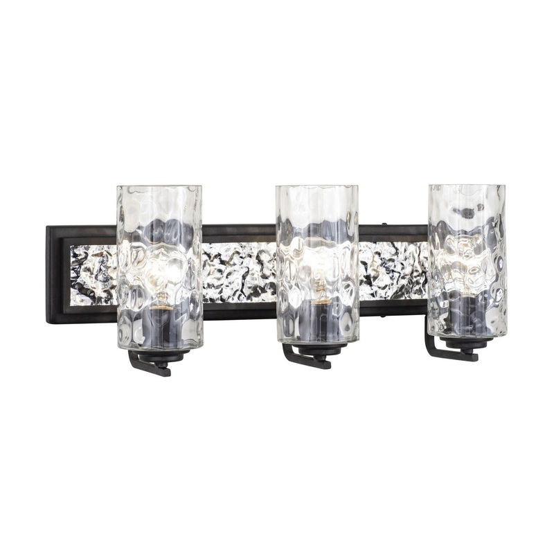 Hammer Time Three Light Bath in Carbon/Polished Stainless
