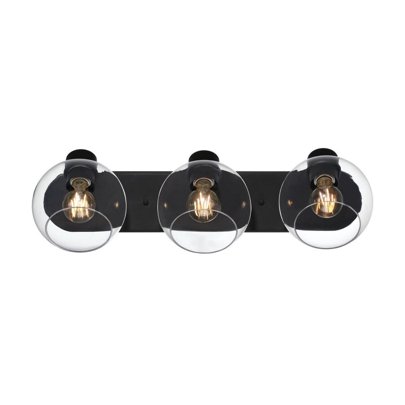 Hyson Three Light Wall Fixture in Matte Black