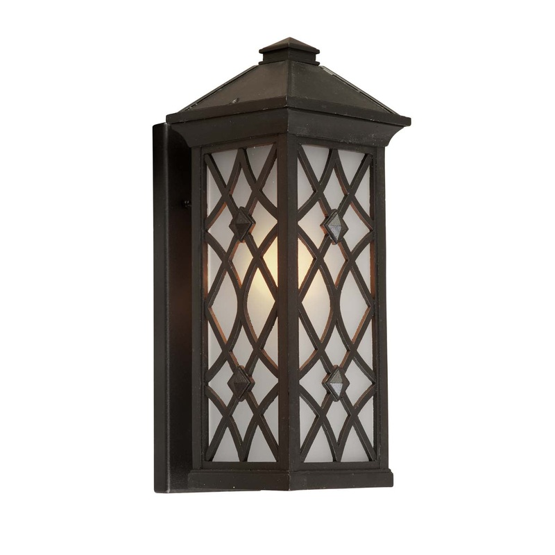 Lattice One Light Outdoor Light in Black