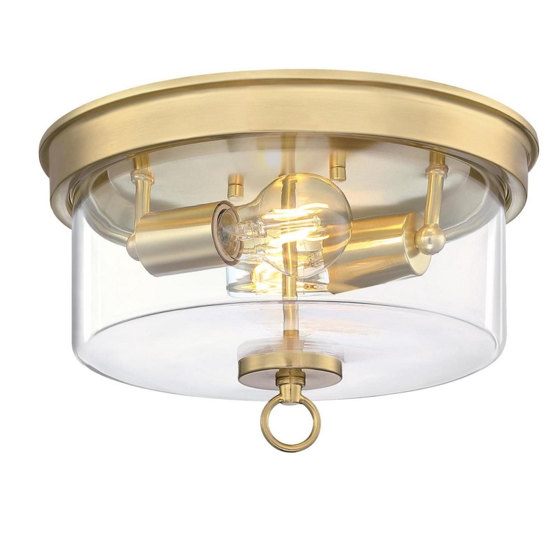 Lebanon Two Light Flush Mount in Champagne Brass
