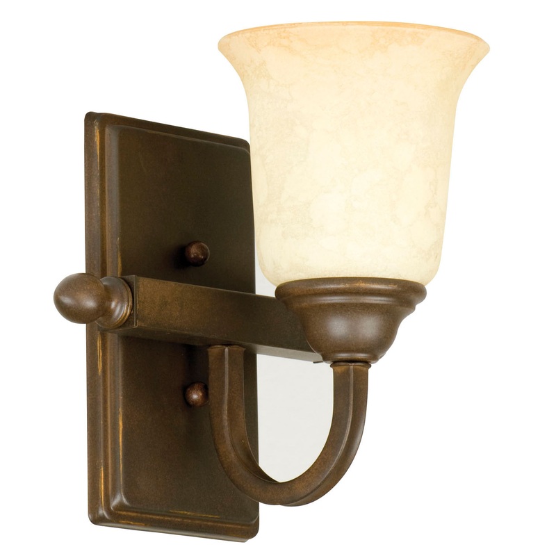 Madison 1 Light Wall Sconce in Aged Bronze Textured