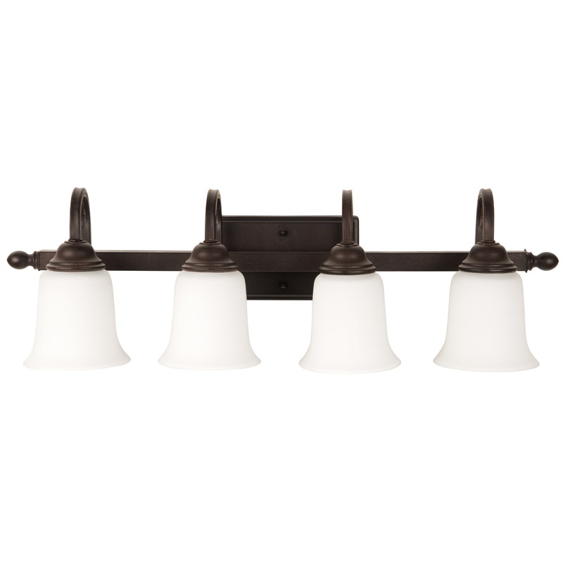 Madison Four Light Vanity in Aged Bronze Textured