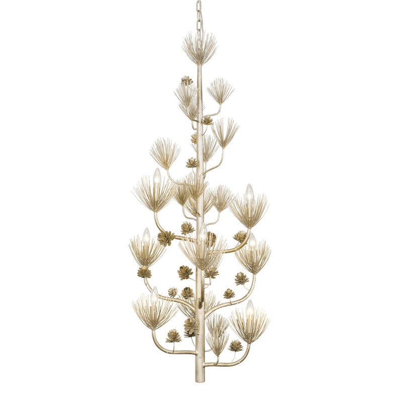 Pinion Nine Light Foyer Pendant in Zen Gold