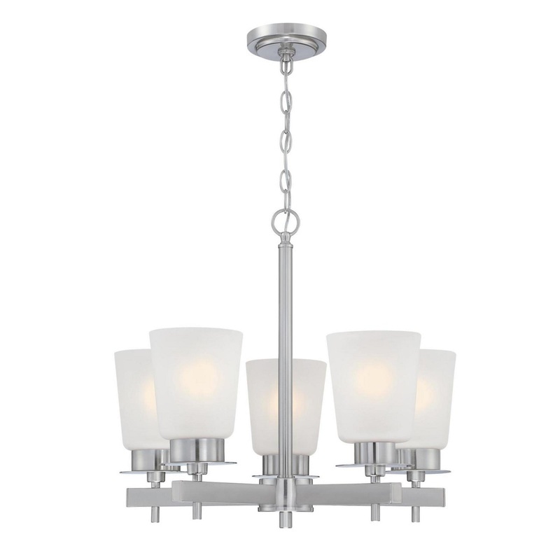 Reynaldo Five Light Chandelier in Brushed Nickel
