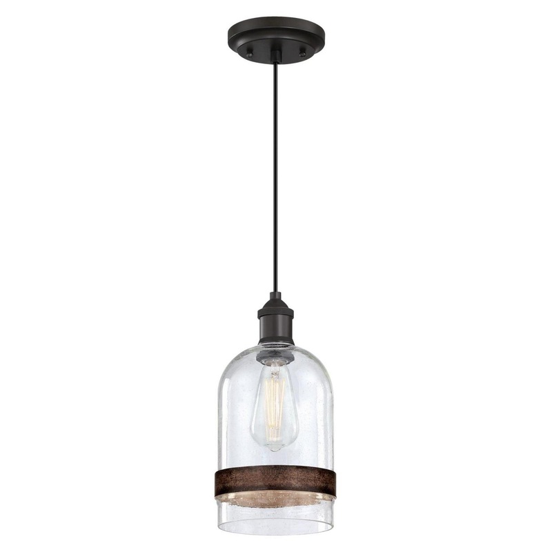 Tarrant One Light Mini Pendant in Black-Bronze