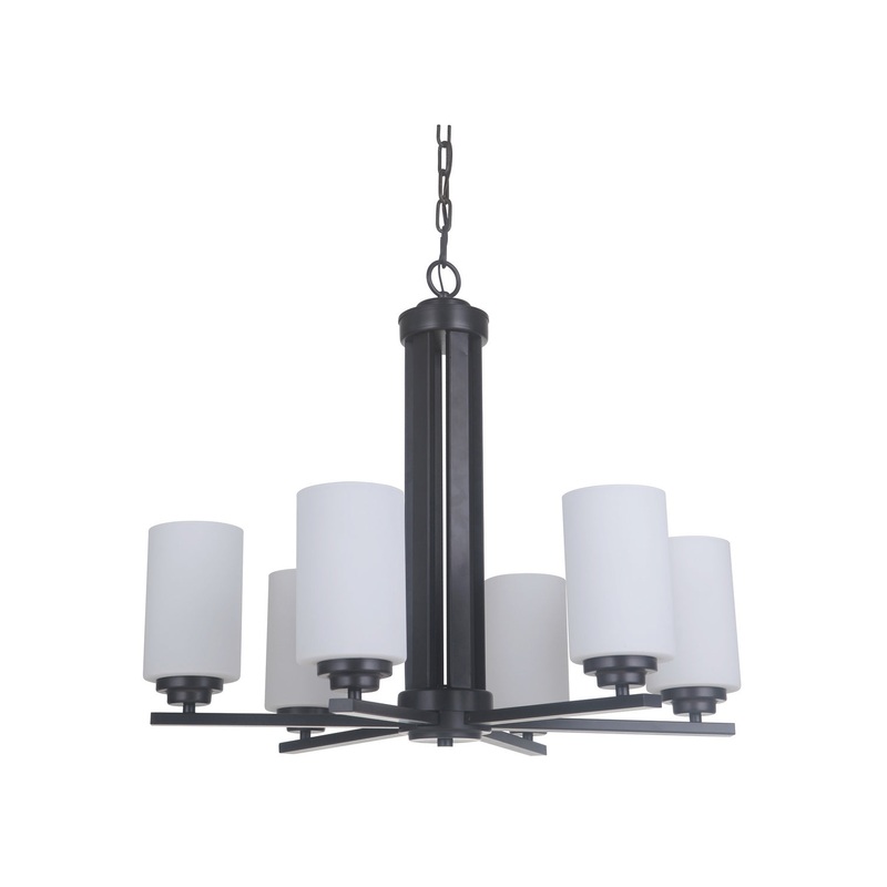 Albany Six Light Chandelier in Oiled Bronze