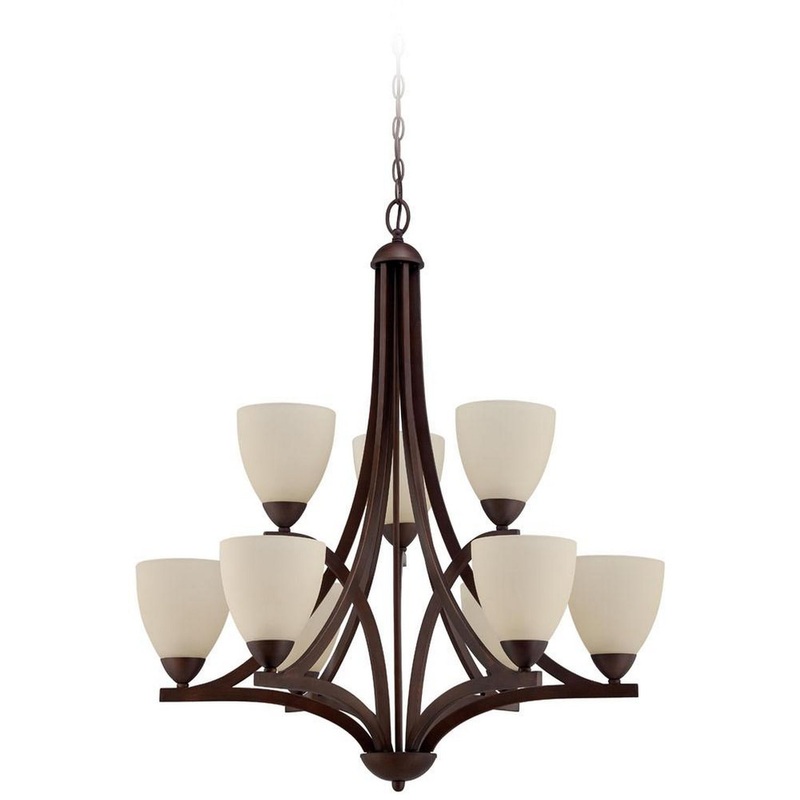 Almeda Nine Light Chandelier in Oiled Bronze