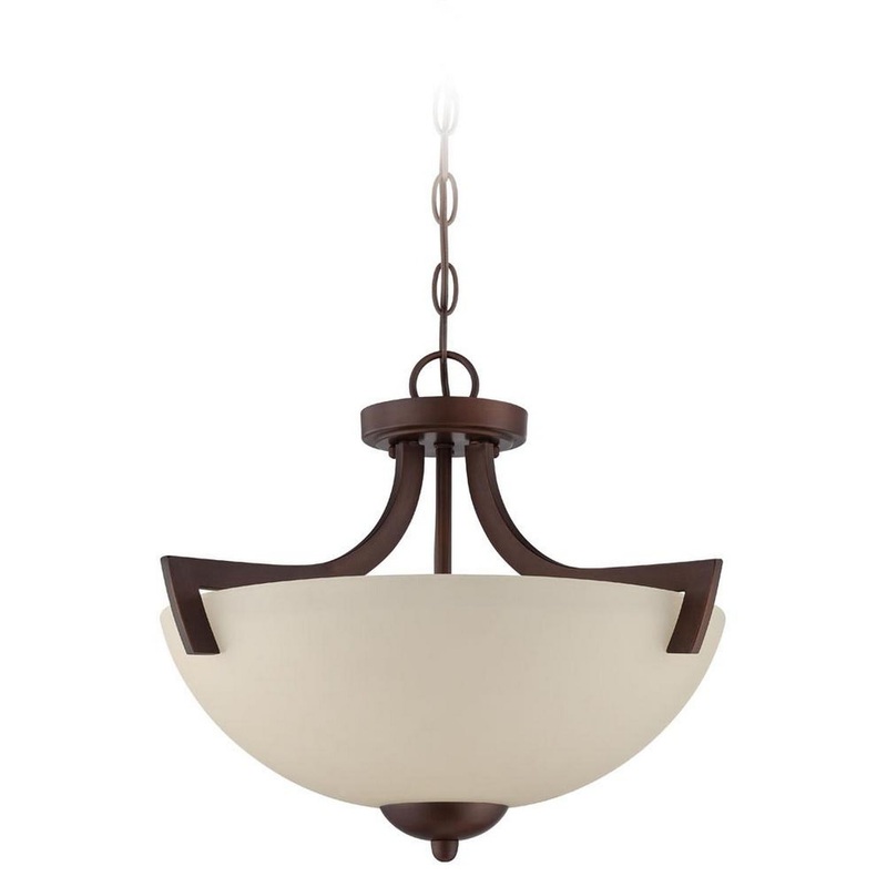 Almeda Three Light Convertible Semi Flush in Oiled Bronze