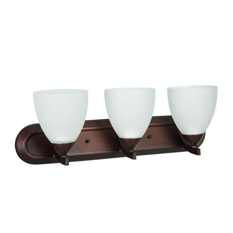 Almeda Three Light Vanity in Oiled Bronze w/White Frost