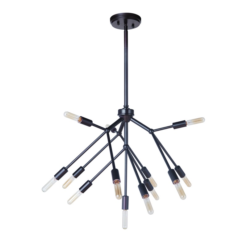 Aspen 13 Light Chandelier in Oiled Bronze