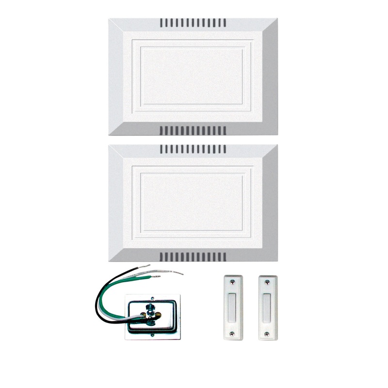 Builder Chime Kit 2 Chime, 2 Lighted Buttons Chime Kit in White