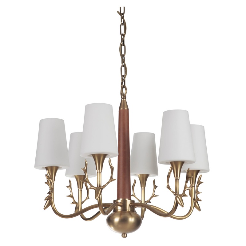 Churchill - Gallery Six Light Chandelier in Vintage Brass