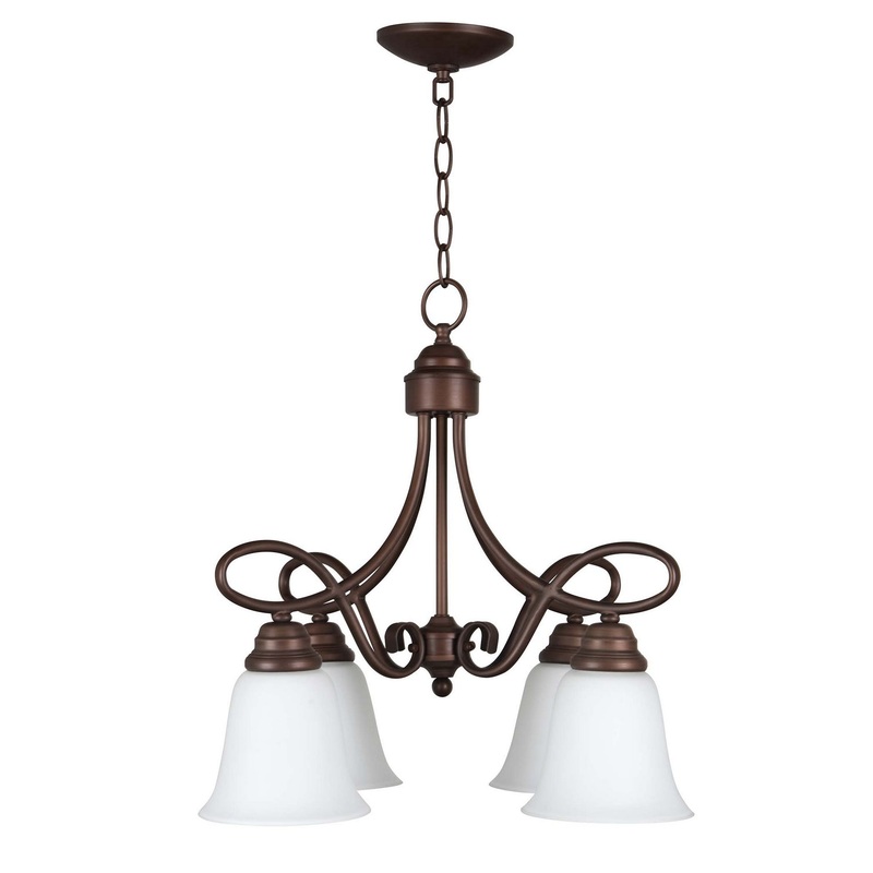 Cordova Four Light Chandelier in Oiled Bronze