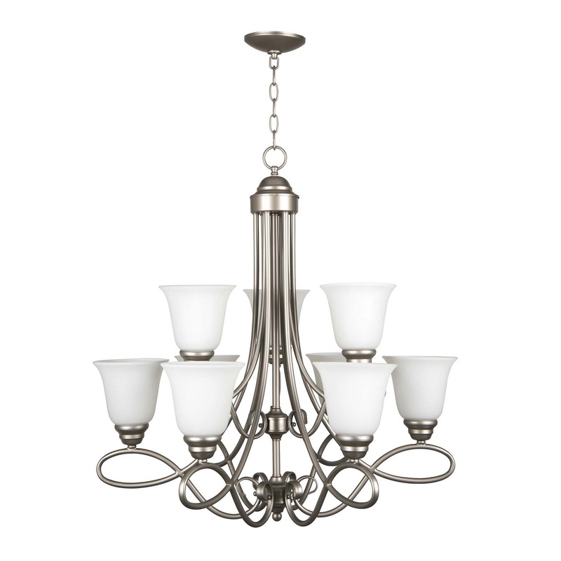 Cordova Nine Light Chandelier in Satin Nickel
