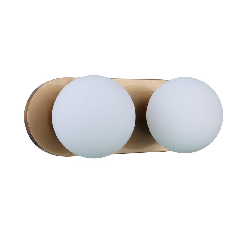 Dotti Two Light Vanity in Satin Brass