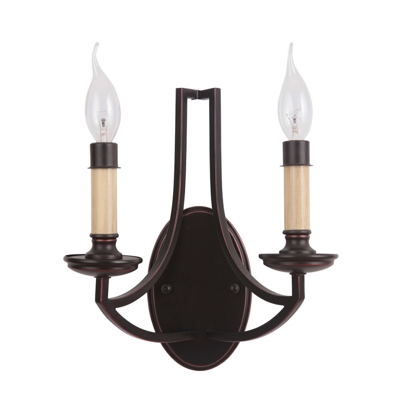 Hayden Two Light Wall Sconce in Oil Bronze Gilded