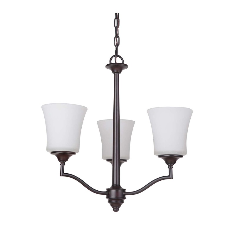 Helena Three Light Chandelier in Oiled Bronze