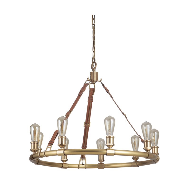 Huxley - Gallery Nine Light Chandelier in Vintage Brass