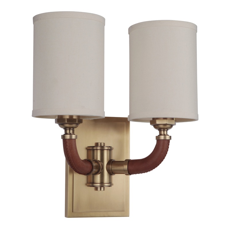 Huxley - Gallery Two Light Wall Sconce in Vintage Brass
