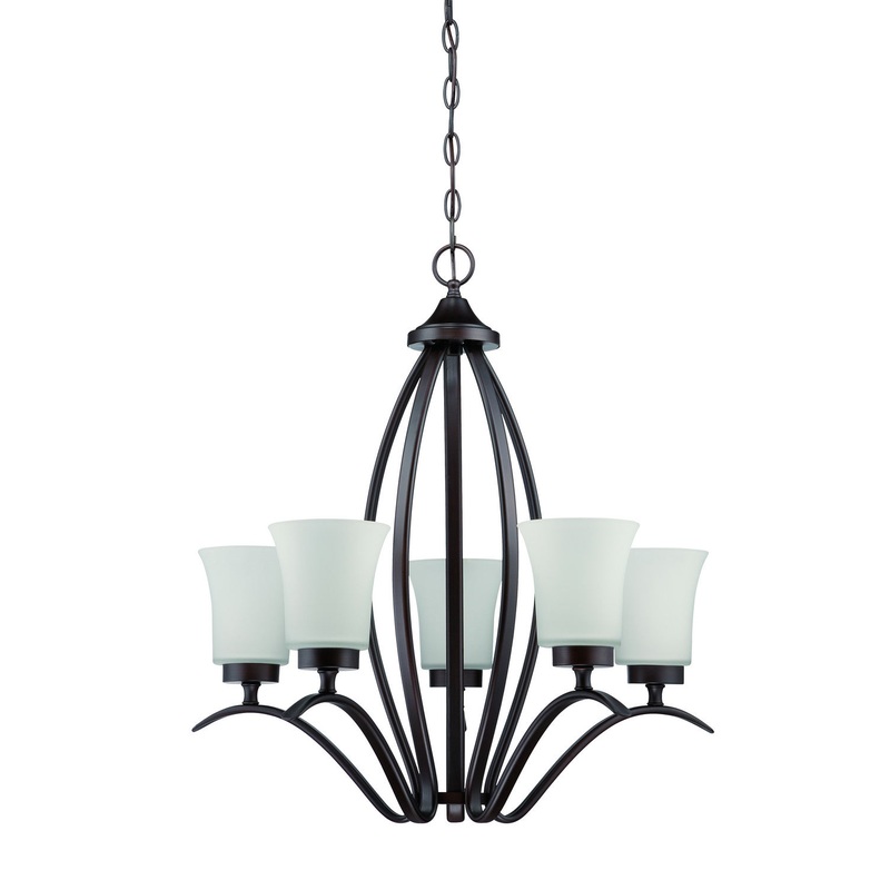 Northlake Five Light Chandelier in Aged Bronze Brushed