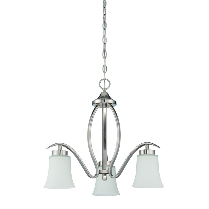 Northlake Three Light Chandelier in Satin Nickel