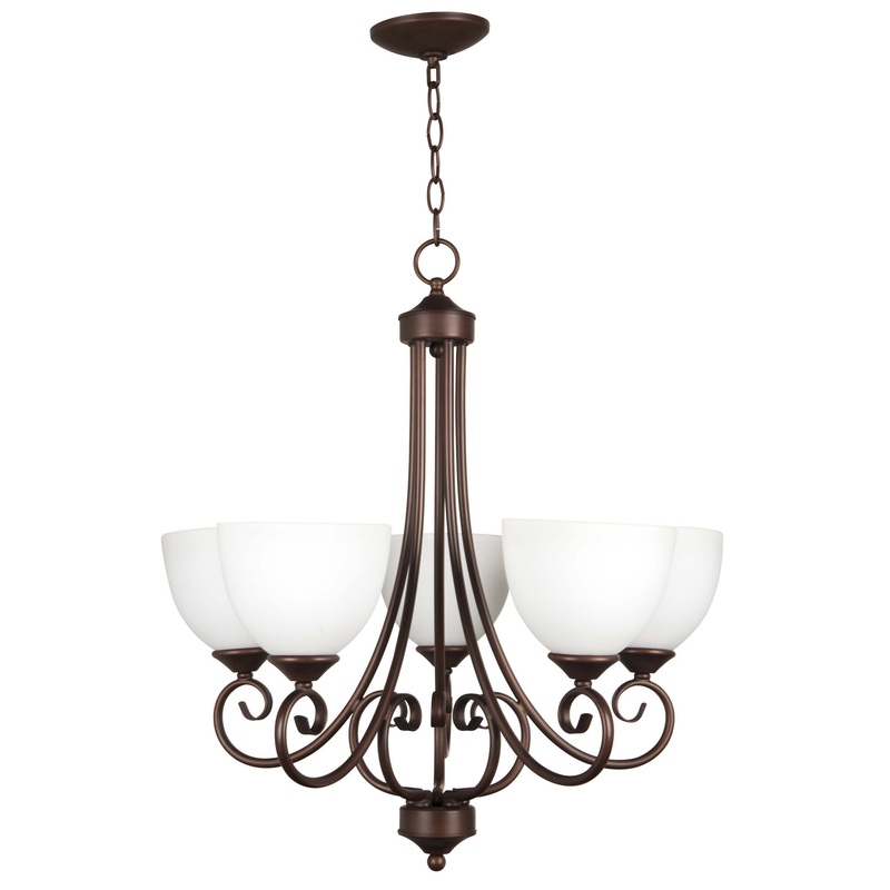 Raleigh Five Light Chandelier in Oiled Bronze