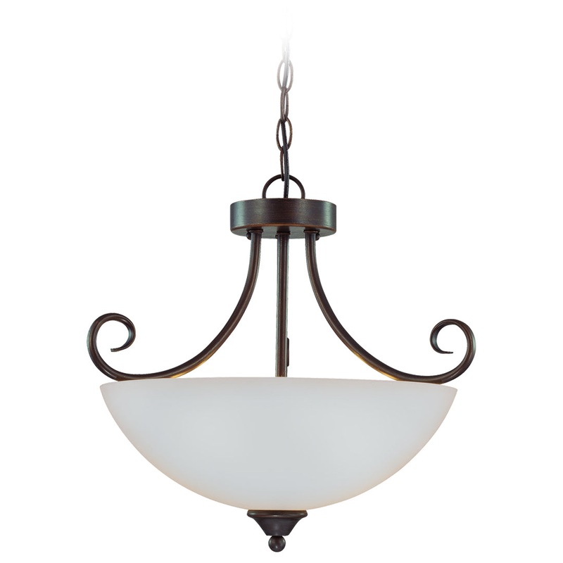 Raleigh Three Light Semi Flush in Oiled Bronze