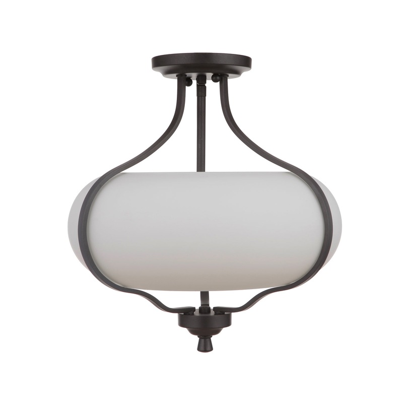 Serene Two Light Semi Flush Mount in Espresso