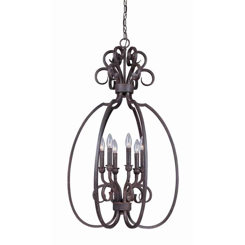 Sheridan 6 Light Foyer Chandelier in Forged Metal