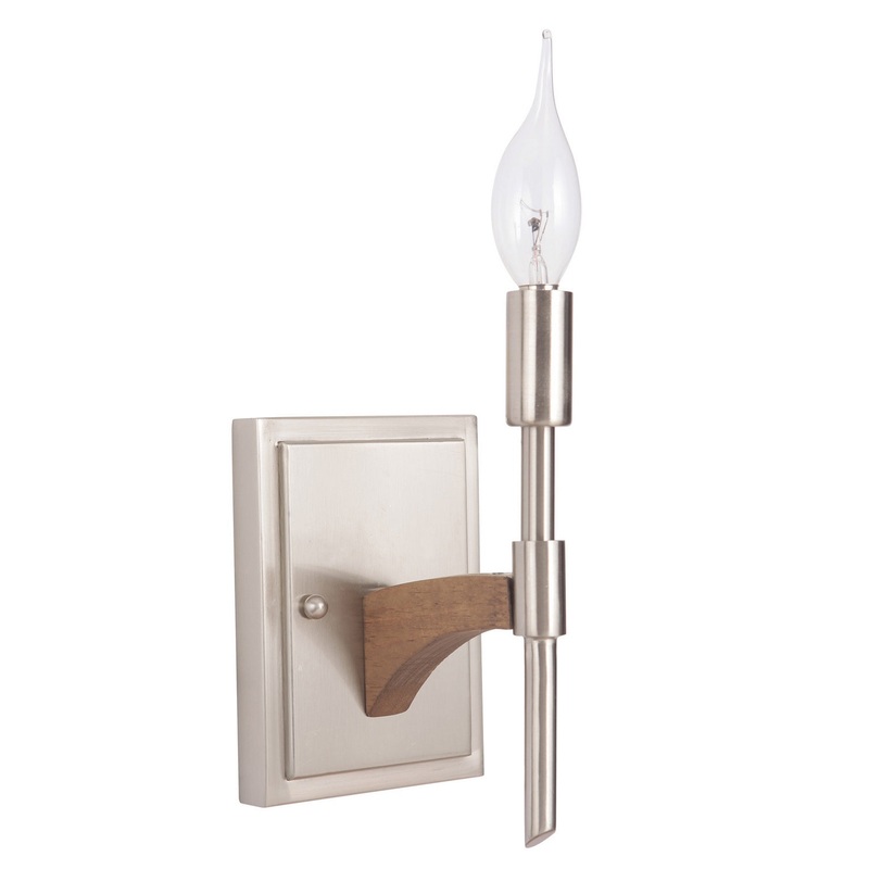 Tahoe One Light Wall Sconce in Brushed Nickel/Whiskey Barrel