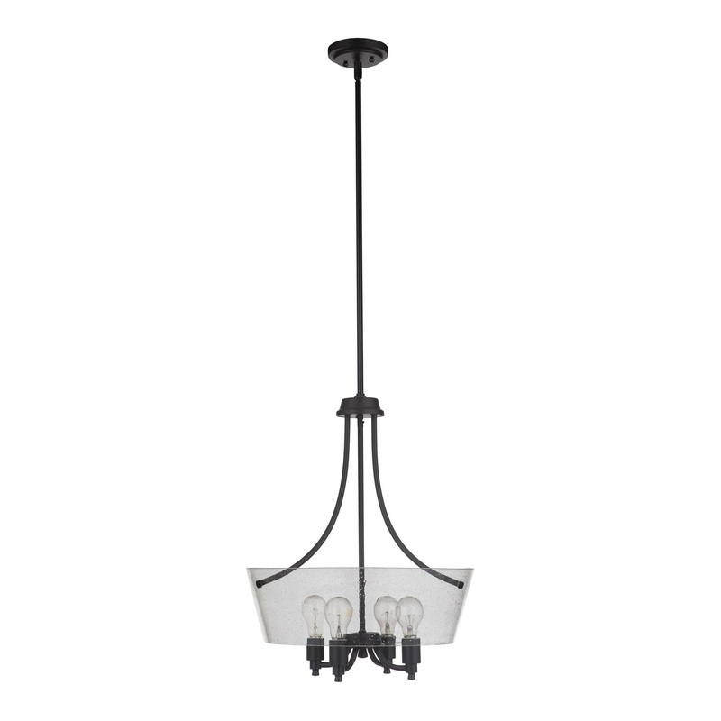 Tyler Four Light Foyer Pendant in Flat Black