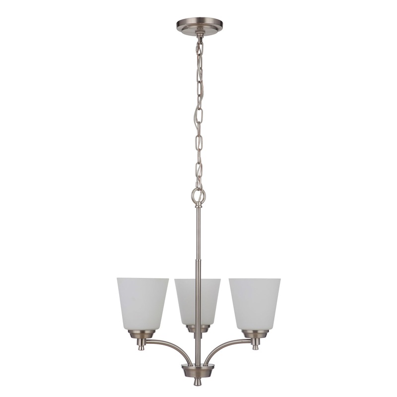 Tyler Three Light Chandelier in Brushed Polished Nickel