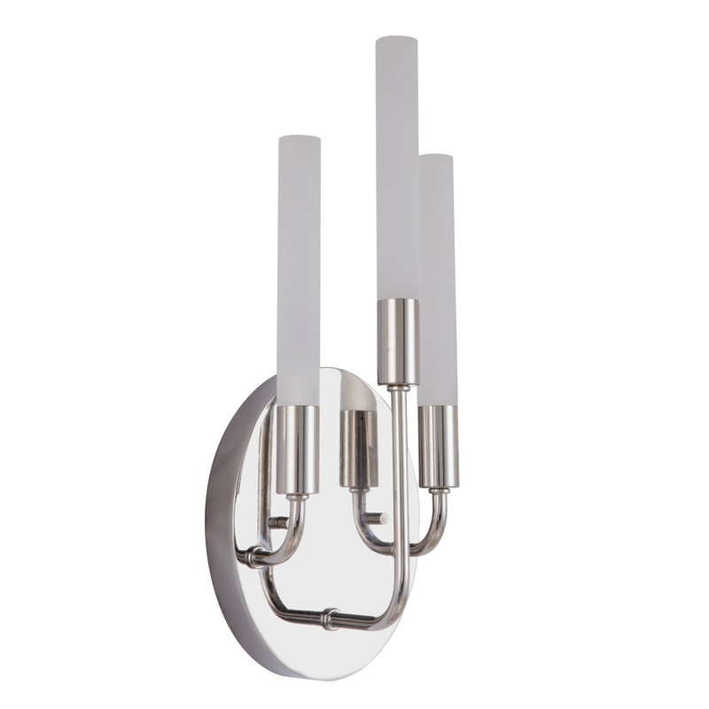 Valdi Three Light Wall Sconce in Polished Nickel