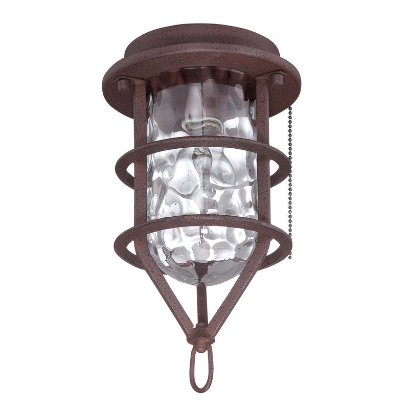 Outdoor Bowl Light Kit LED Fan Light Kit in Rustic Iron