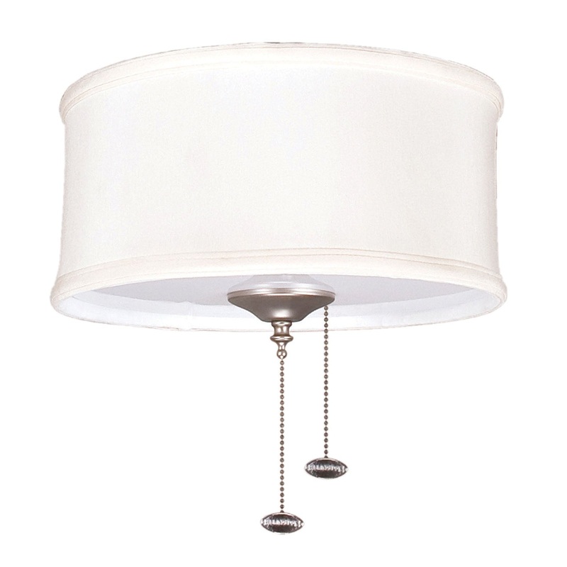 Silk Shade Light Kit Two Light Silk Shade Fan Light Kit in Bradley Crme