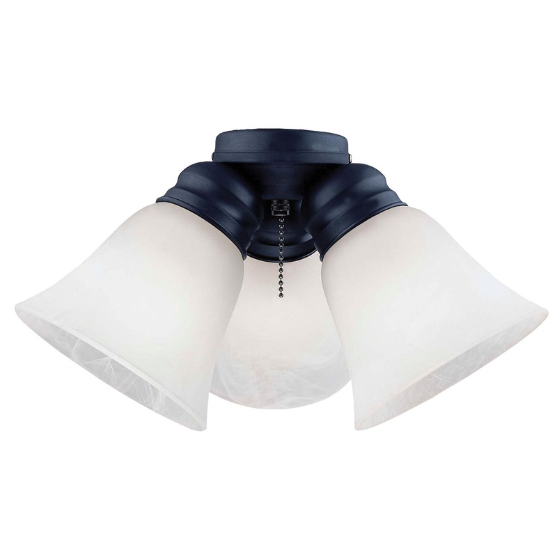 Three Light Kits Three Light Energy Star Fan Light Kit in Matte Black