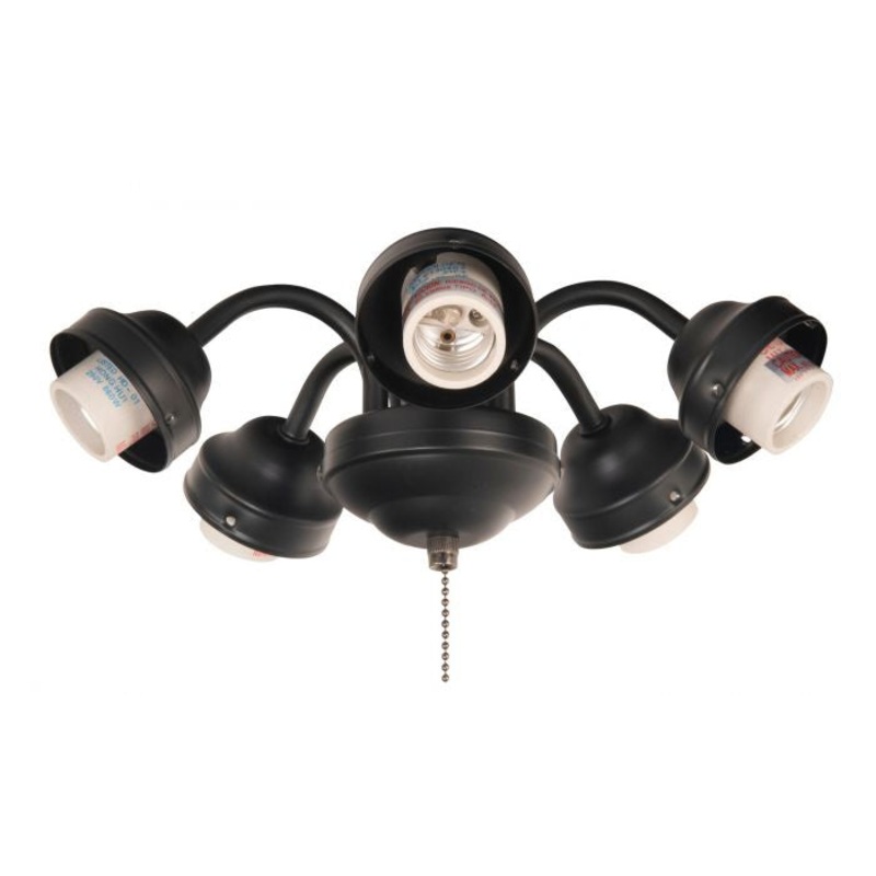 Universal Five Light Fitter in Flat Black