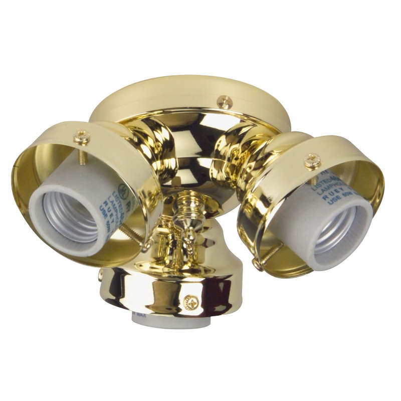 Universal Three Light Fitter in Polished Brass