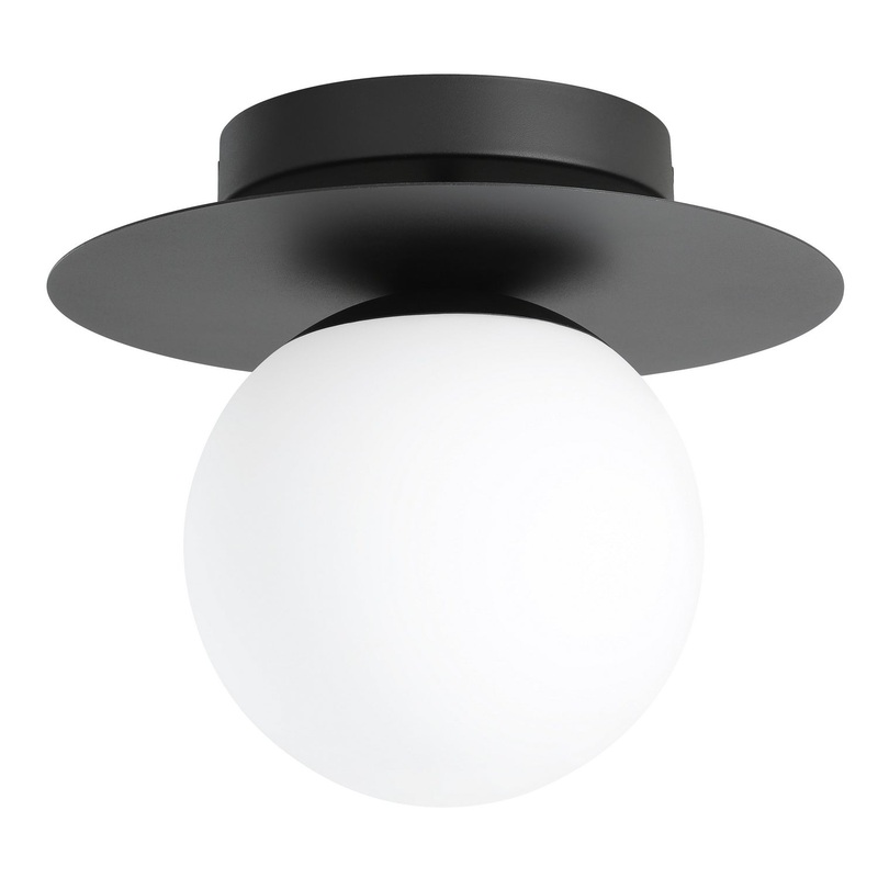 Arenales One Light Semi Flush Mount in Structured Black