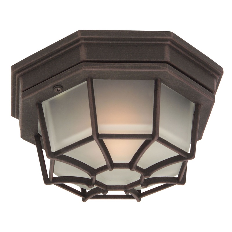 Bulkheads One Light Flushmount in Rust