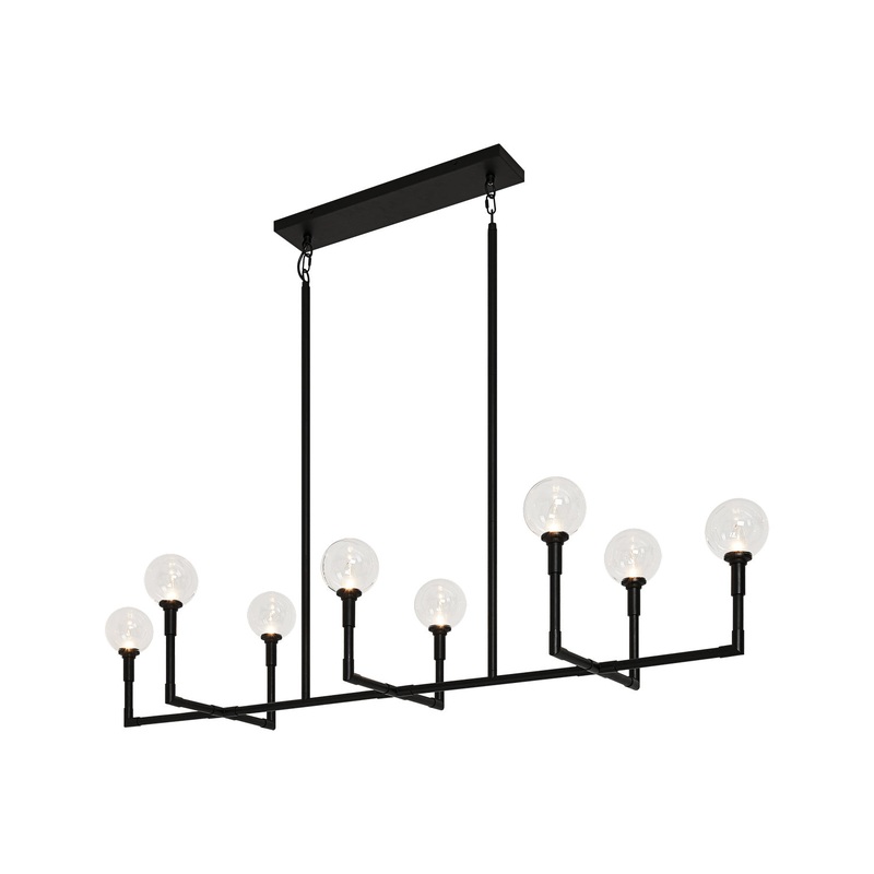 Candlestix Eight Light Chandelier in Black